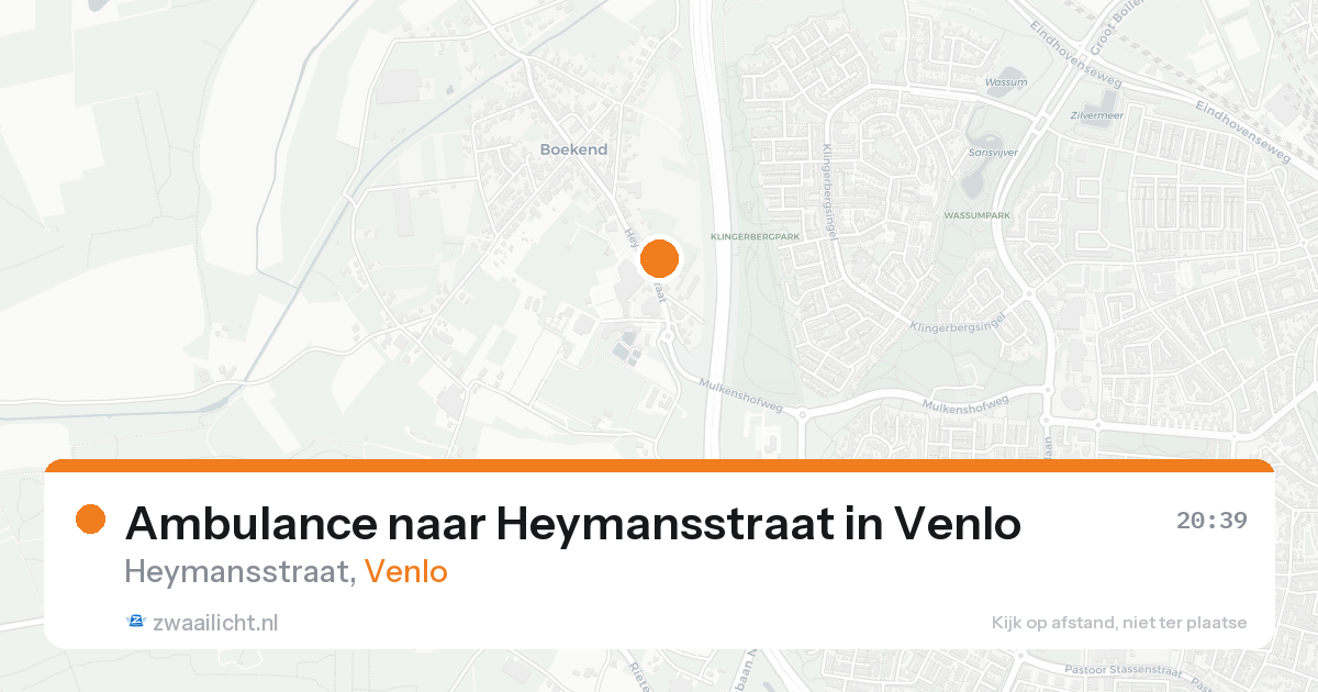 Ambulance naar Heymansstraat in Venlo — 20 aug 2026