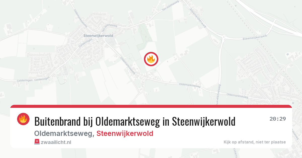 Buitenbrand bij Oldemarktseweg in Steenwijkerwold — 3 jul 2026