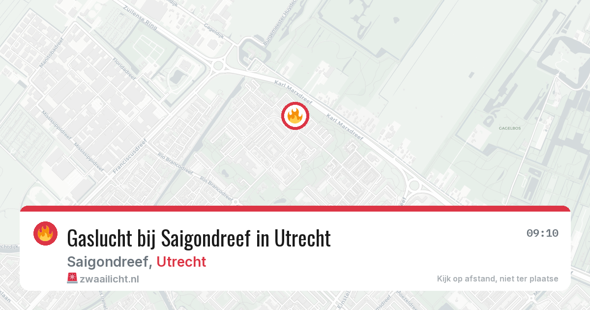 Gaslucht bij Saigondreef in Utrecht — 9 jul 2026