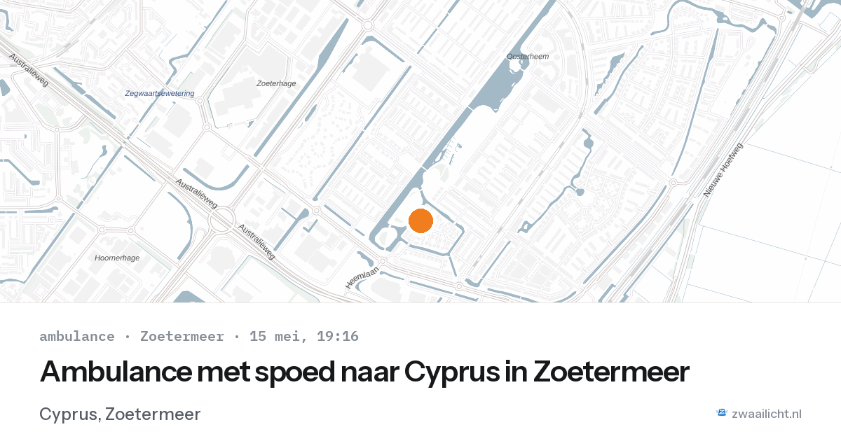 Ambulance met spoed naar Cyprus in Zoetermeer — 15 mei 2026