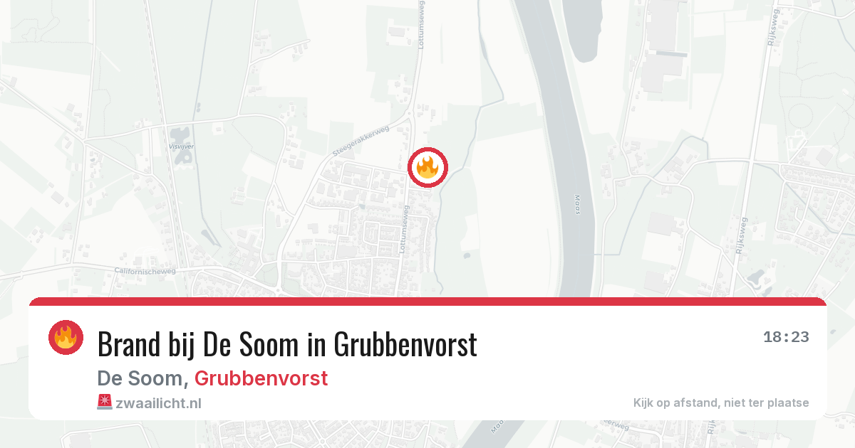 Brand bij De Soom in Grubbenvorst — 17 mei 2026