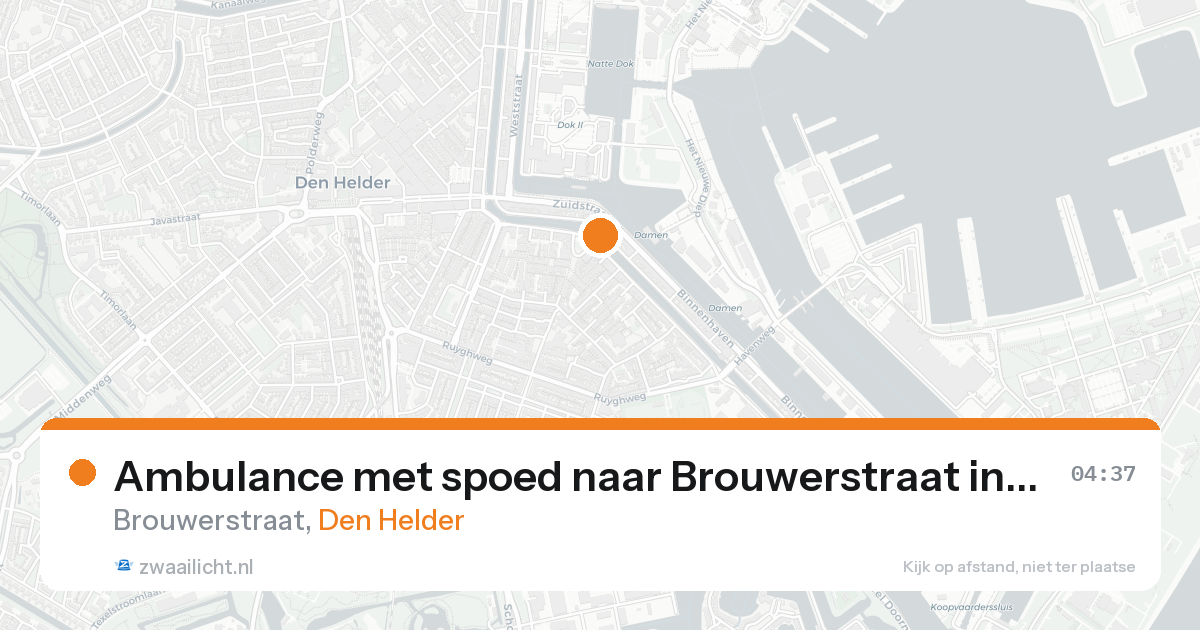 Ambulance met spoed naar Brouwerstraat in Den Helder — 16 aug 2026