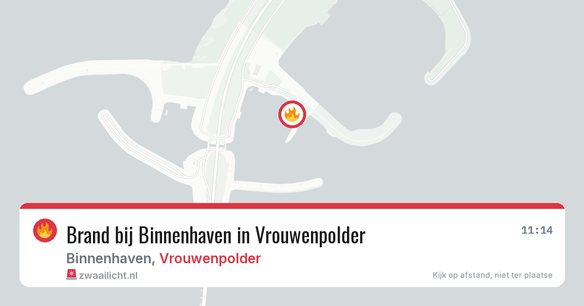 Brand bij Binnenhaven in Vrouwenpolder — 2 aug 2026
