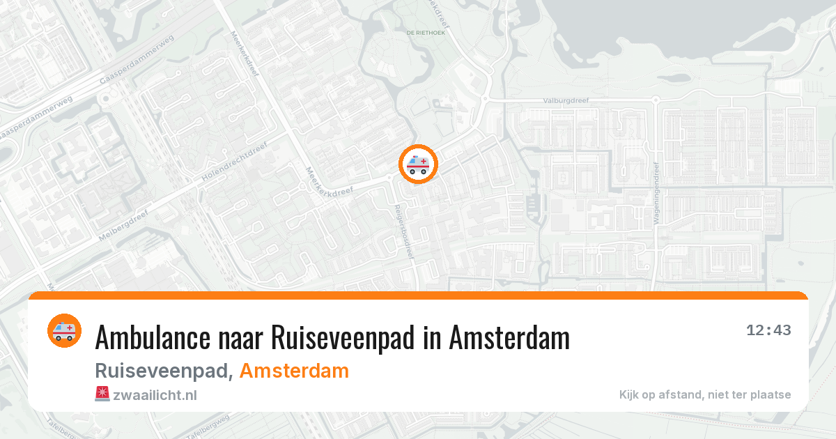 Ambulance naar Ruiseveenpad in Amsterdam — 1 aug 2026