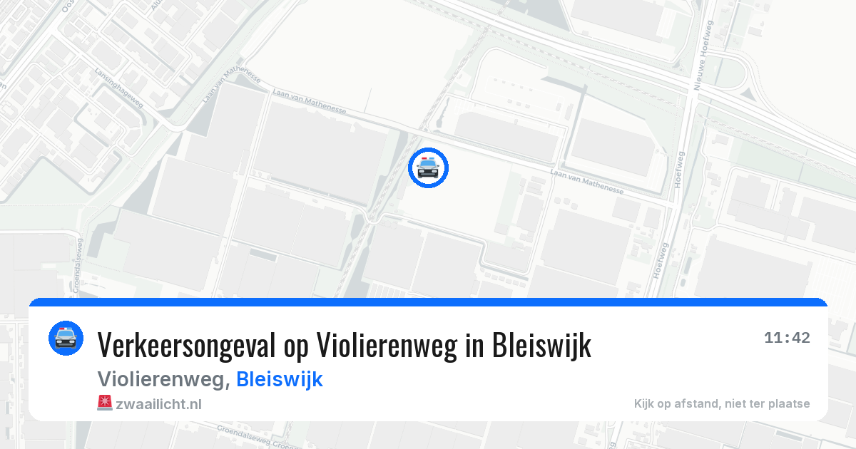 Verkeersongeval op Violierenweg in Bleiswijk — 11 aug 2026