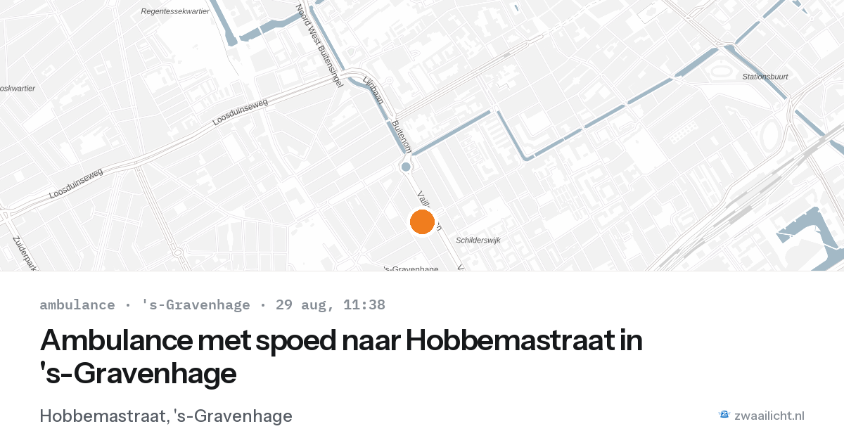 Ambulance met spoed naar Hobbemastraat in 's-Gravenhage — 29 aug 2026