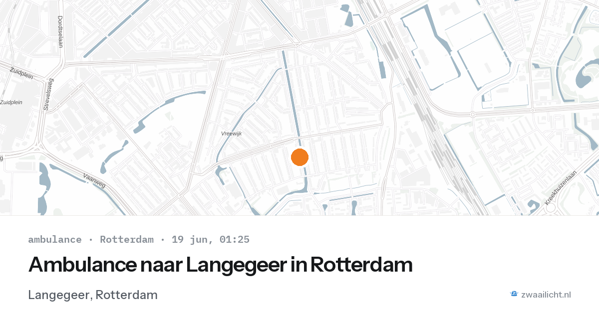 Ambulance naar Langegeer in Rotterdam — 18 jun 2026