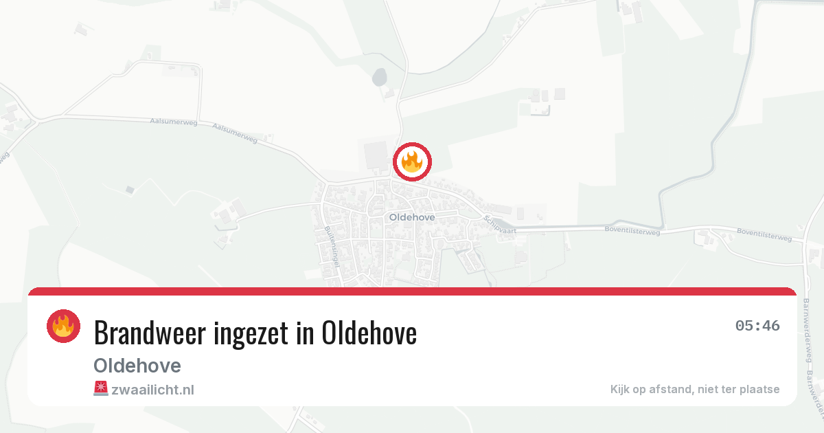 Brandweer ingezet in Oldehove — 20 jun 2026 | 🚨 Zwaailicht.nl