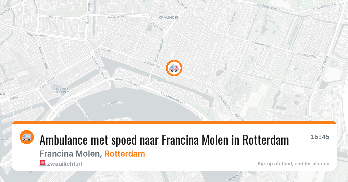 Ambulance met spoed naar Francina Molen in Rotterdam — 11 mei 2026