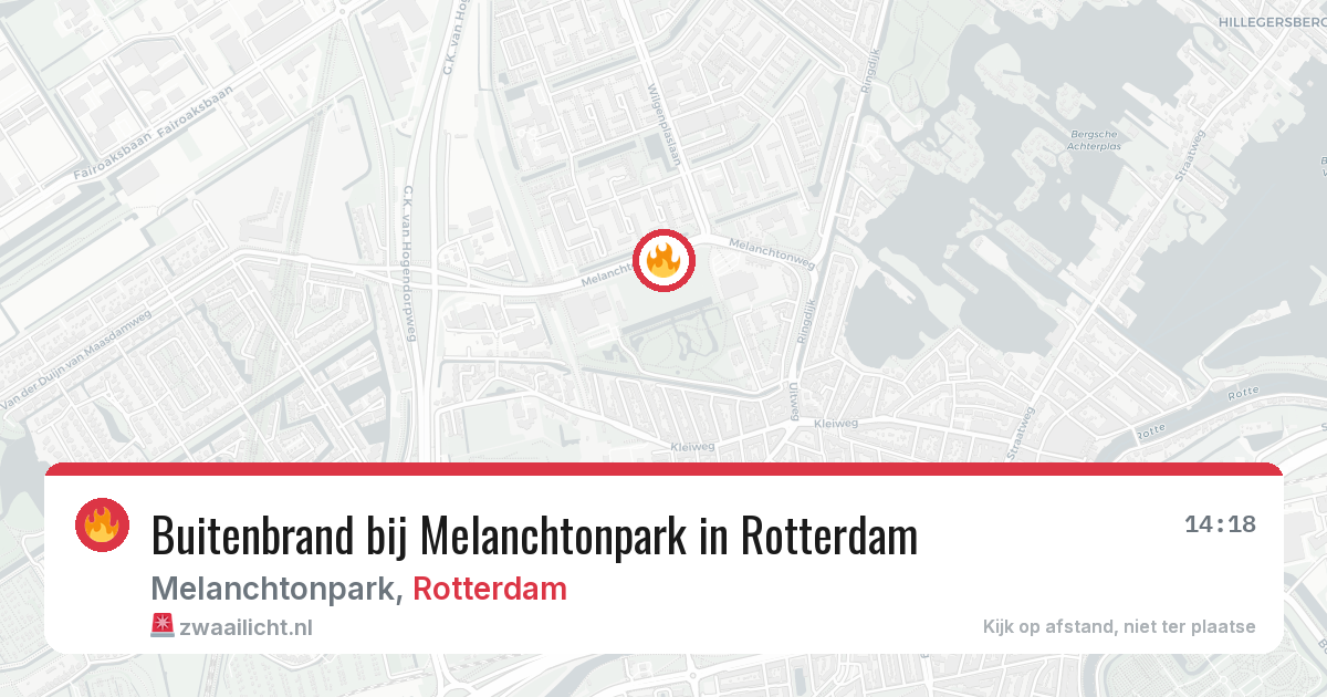 Buitenbrand bij Melanchtonpark in Rotterdam — 2 jul 2026