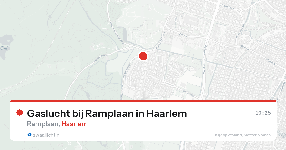 Gaslucht bij Ramplaan in Haarlem — 23 aug 2026