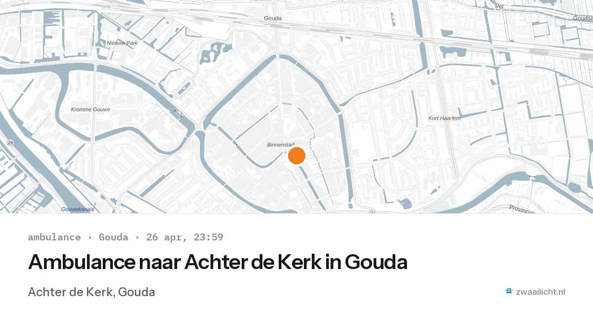 Ambulance naar Achter de Kerk in Gouda — 26 apr 2026