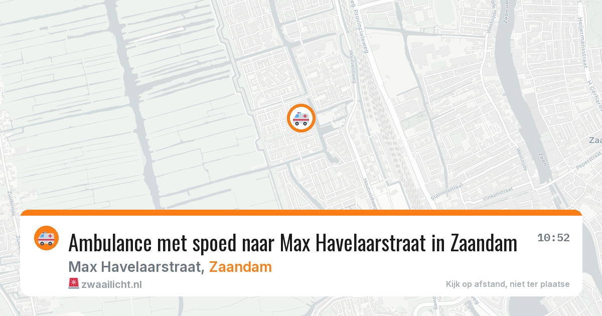 Ambulance met spoed naar Max Havelaarstraat in Zaandam — 17 apr 2026