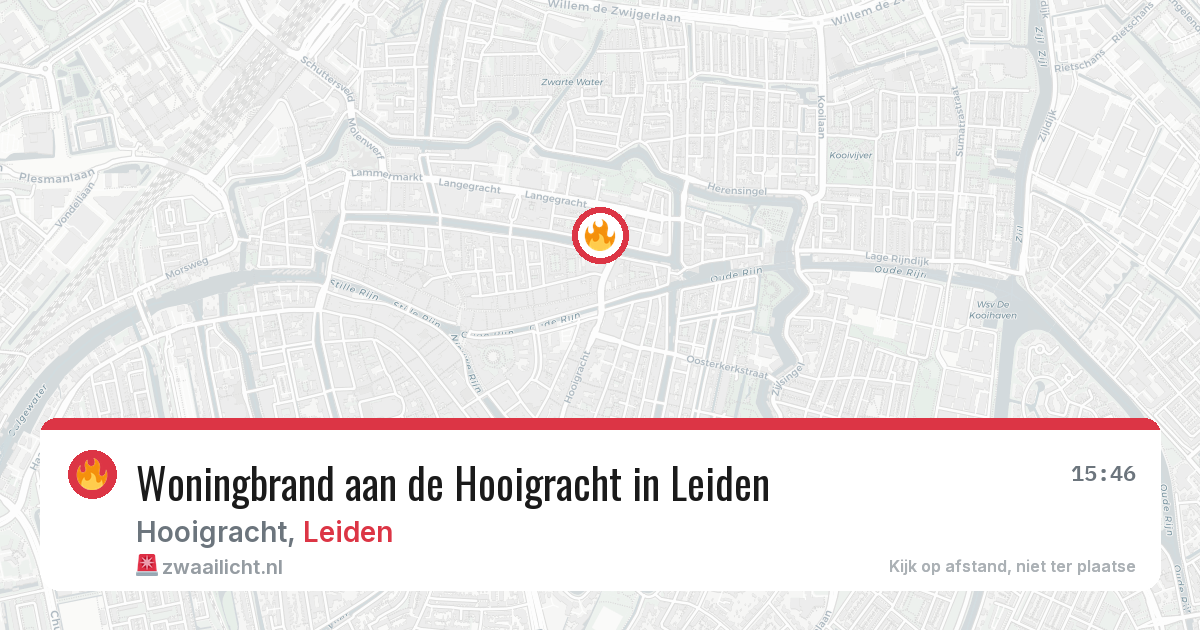 Woningbrand aan de Hooigracht in Leiden — 25 jun 2026