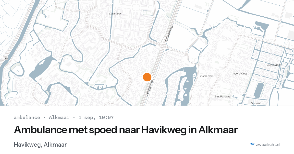 Ambulance met spoed naar Havikweg in Alkmaar — 1 sep 2026