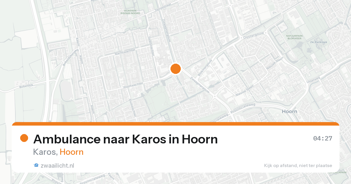 Ambulance naar Karos in Hoorn — 22 aug 2026