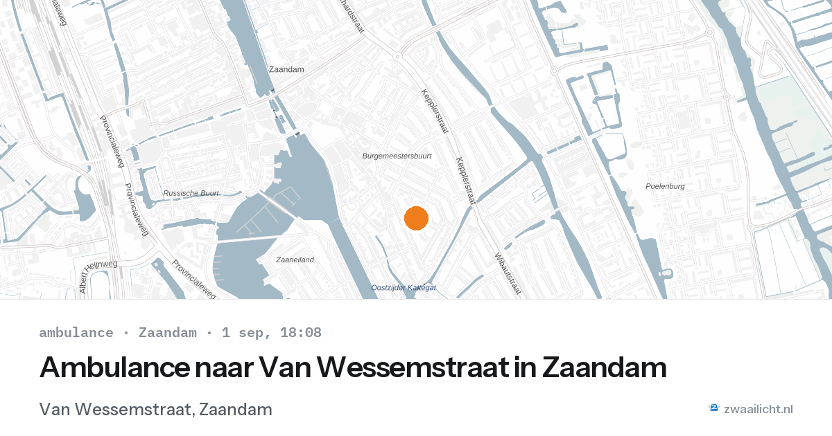 Ambulance naar Van Wessemstraat in Zaandam — 1 sep 2026