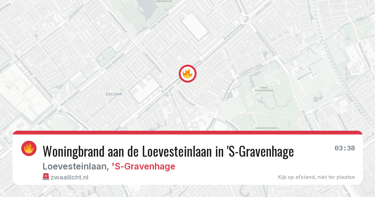 Woningbrand aan de Loevesteinlaan in 'S-Gravenhage — 17 jun 2026