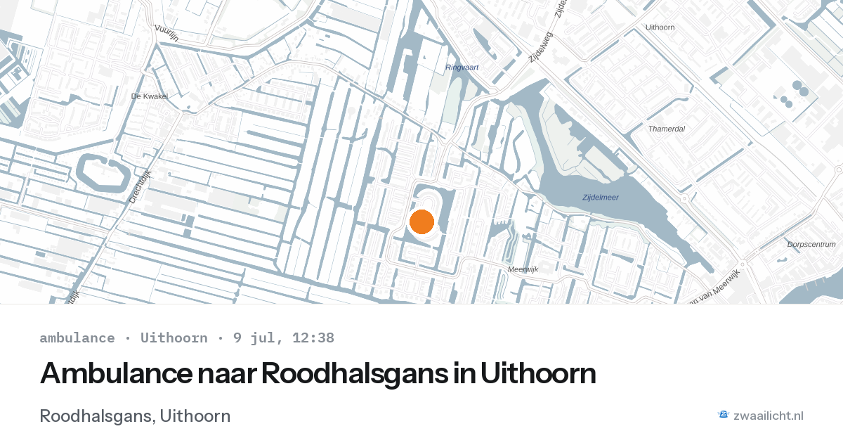 Ambulance naar Roodhalsgans in Uithoorn — 9 jul 2026
