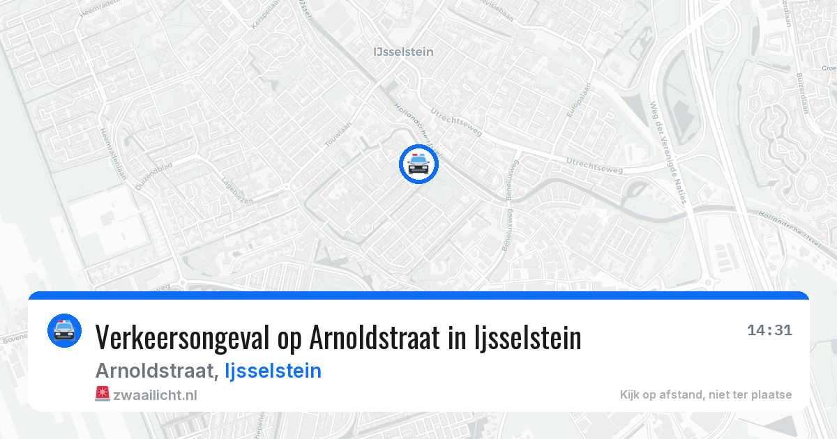 Verkeersongeval op Arnoldstraat in Ijsselstein — 3 jul 2026