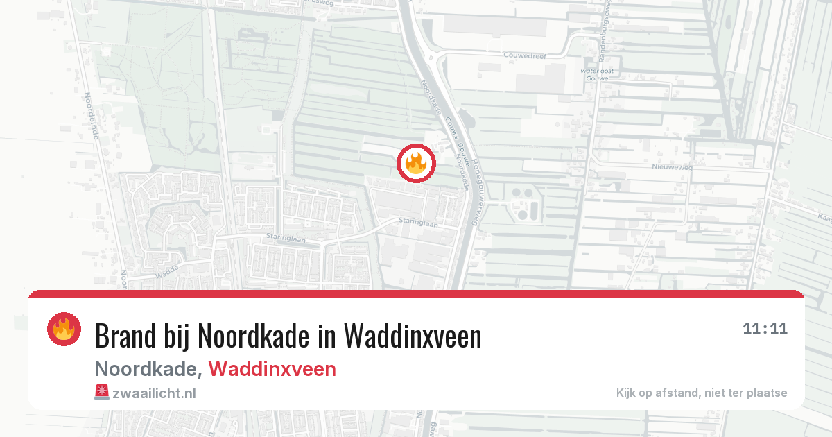 Brand bij Noordkade in Waddinxveen — 17 mei 2026