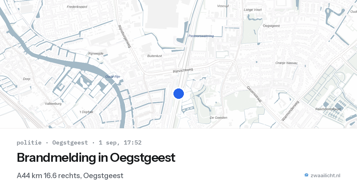 Brandmelding in Oegstgeest — 1 sep 2026