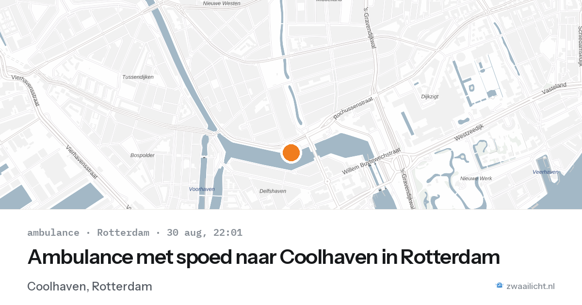 Ambulance met spoed naar Coolhaven in Rotterdam — 30 aug 2026