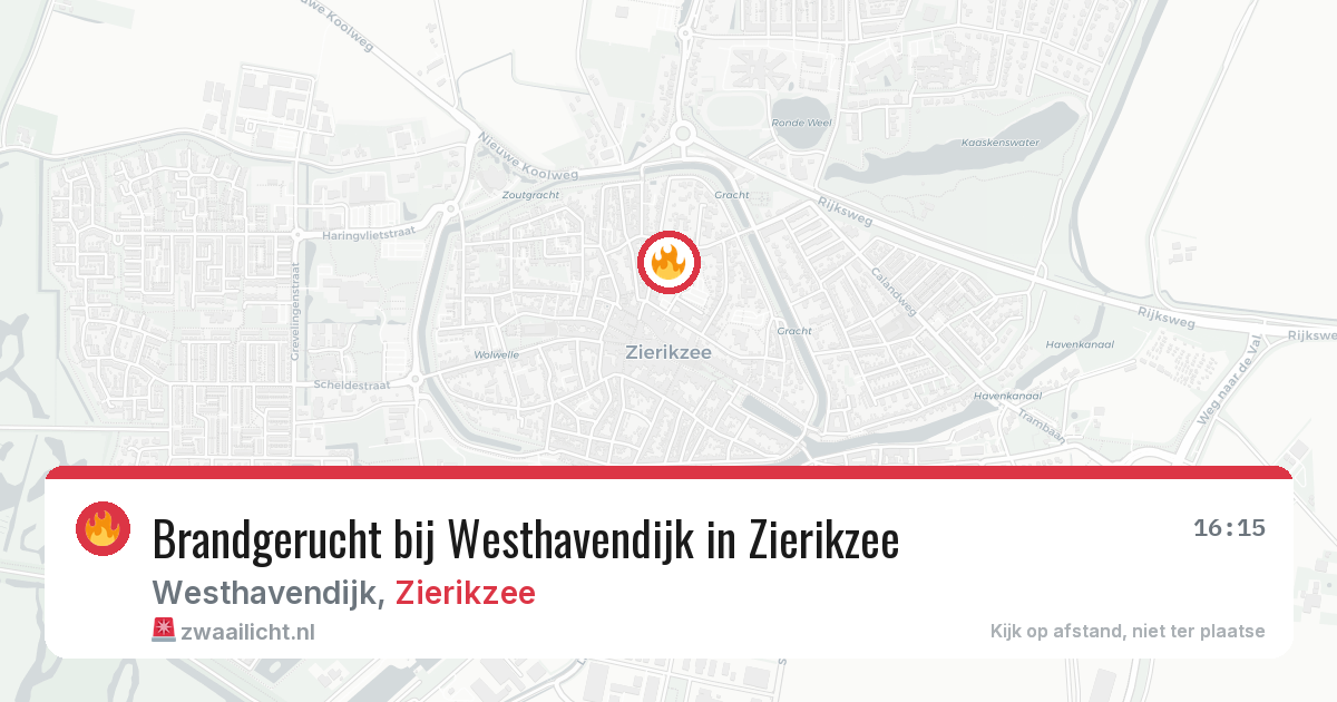 Brandgerucht bij Westhavendijk in Zierikzee — 26 jun 2026