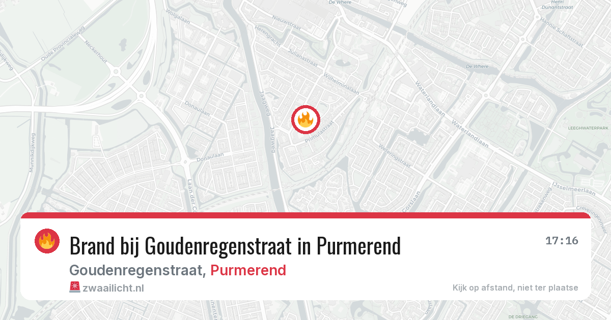 Brand bij Goudenregenstraat in Purmerend — 6 jul 2026