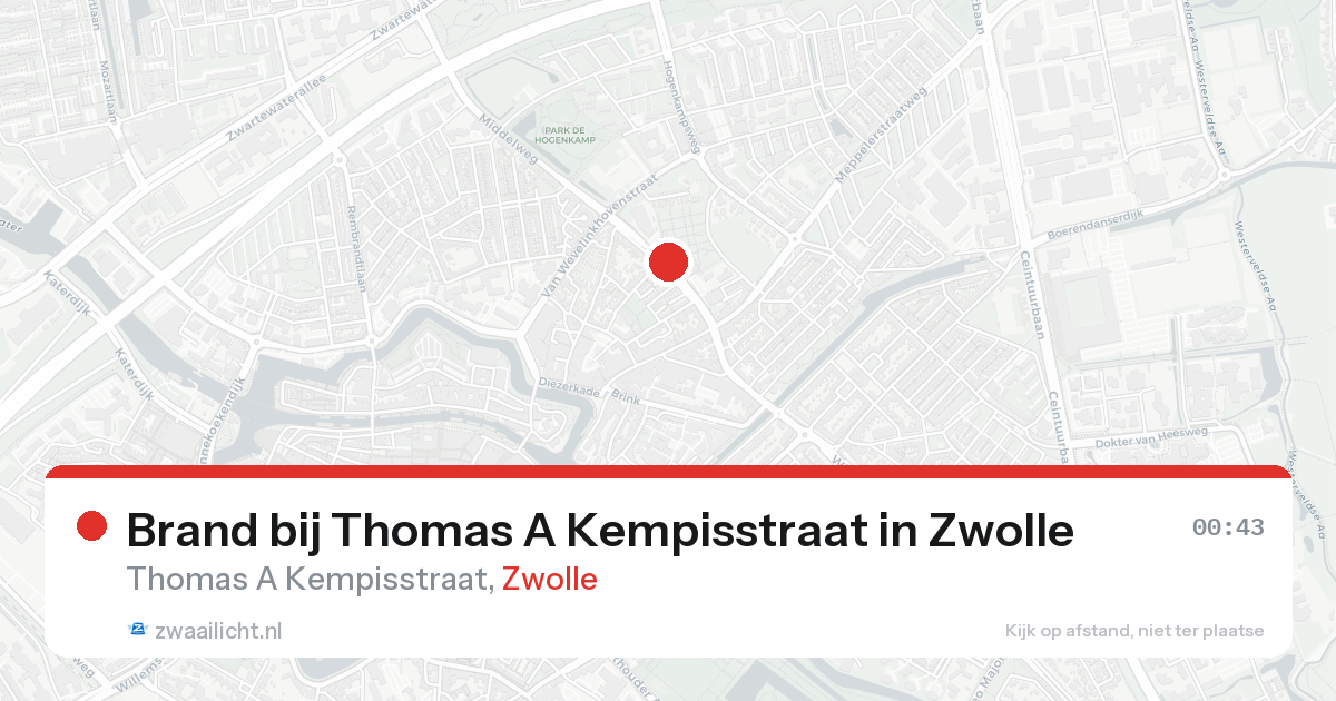 Brand bij Thomas A Kempisstraat in Zwolle — 15 aug 2026