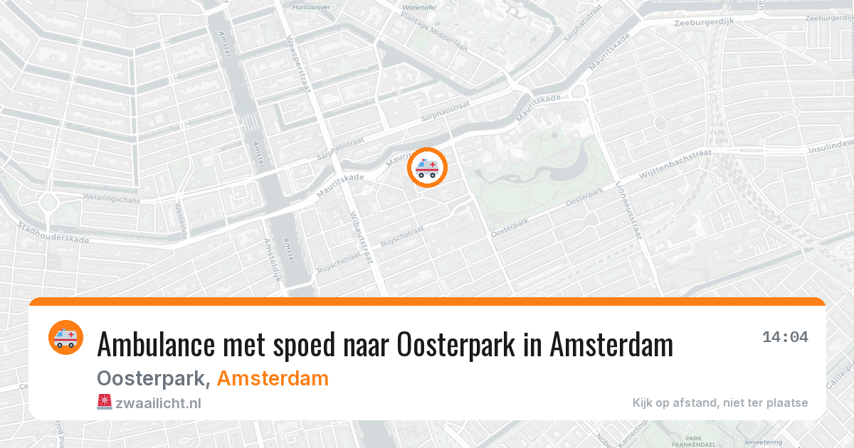 Ambulance met spoed naar Oosterpark in Amsterdam — 29 mrt 2026