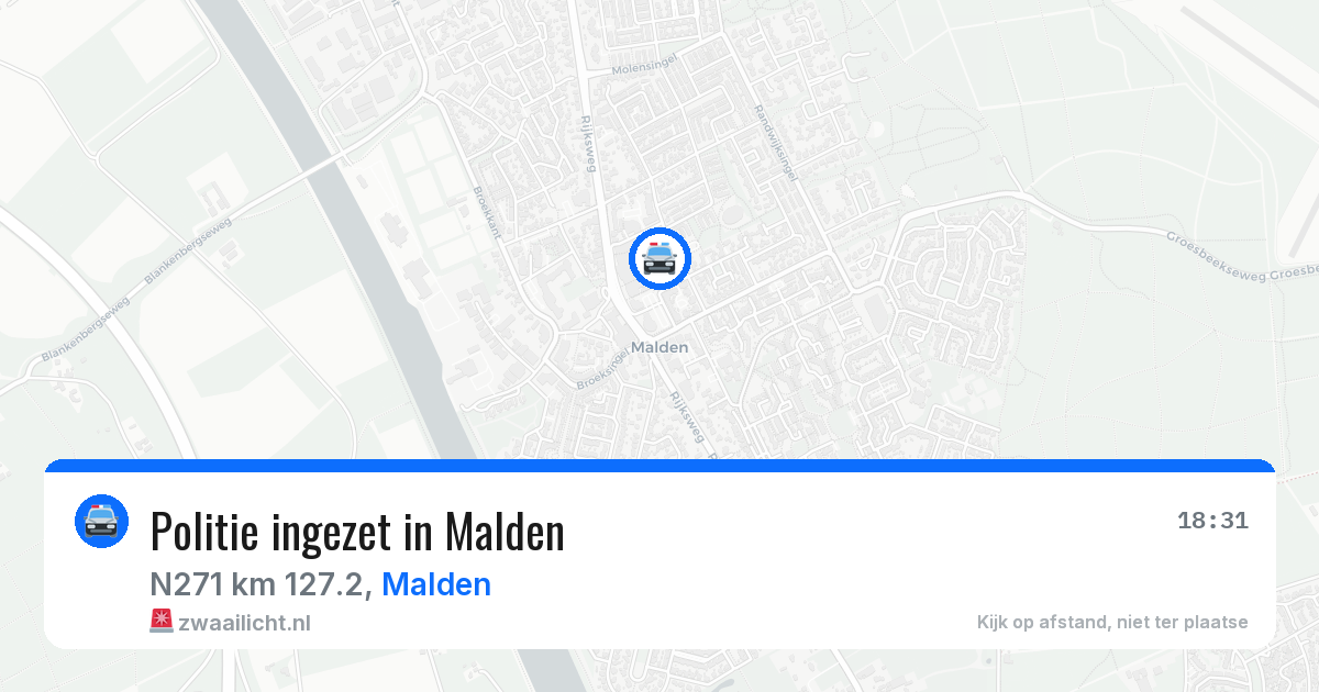 Politie ingezet in Malden — 23 jun 2026 | 🚨 Zwaailicht.nl