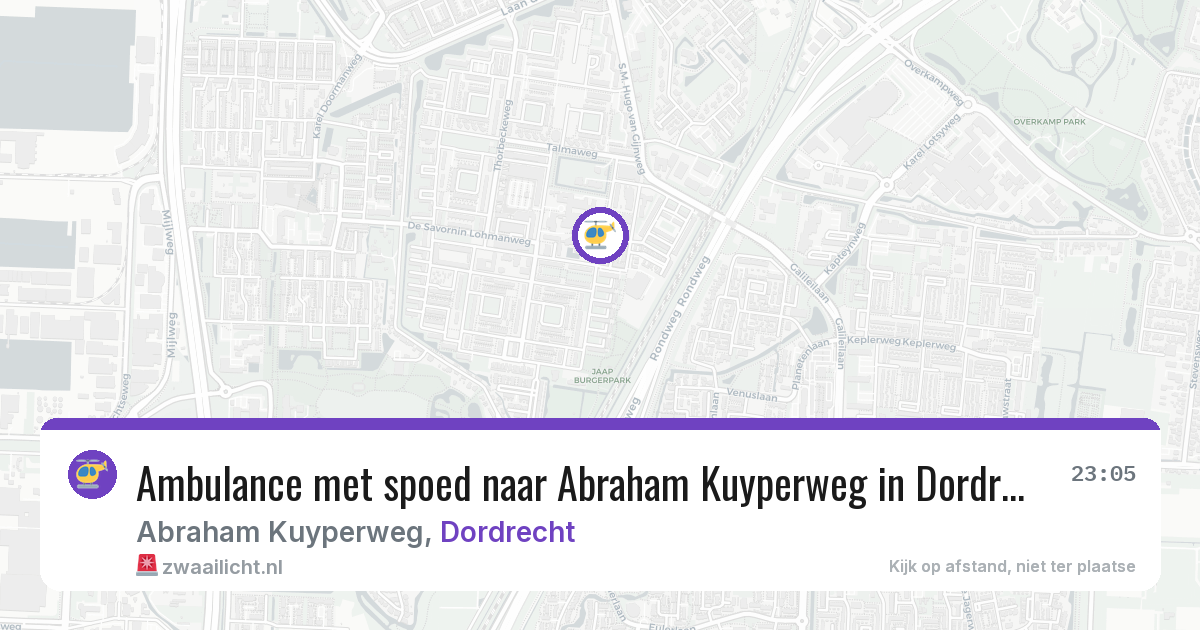 Ambulance met spoed naar Abraham Kuyperweg in Dordrecht — 13 jun 2026