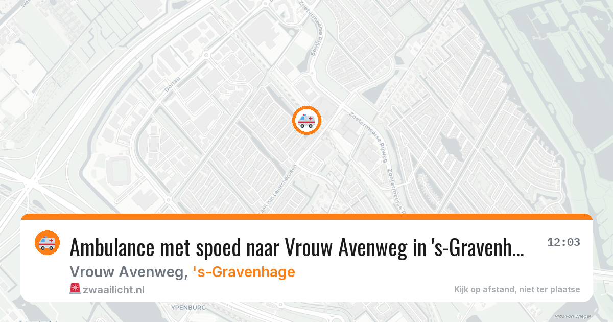 Ambulance met spoed naar Vrouw Avenweg in 's-Gravenhage — 14 mrt 2026
