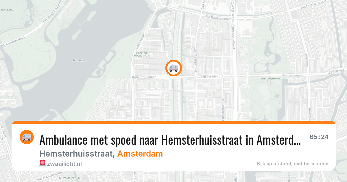 Ambulance met spoed naar Hemsterhuisstraat in Amsterdam — 15 mrt 2026