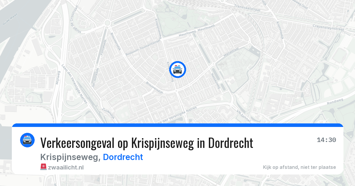 Verkeersongeval op Krispijnseweg in Dordrecht — 9 aug 2026
