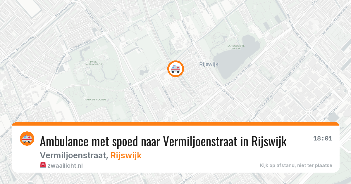Ambulance met spoed naar Vermiljoenstraat in Rijswijk — 23 jun 2026