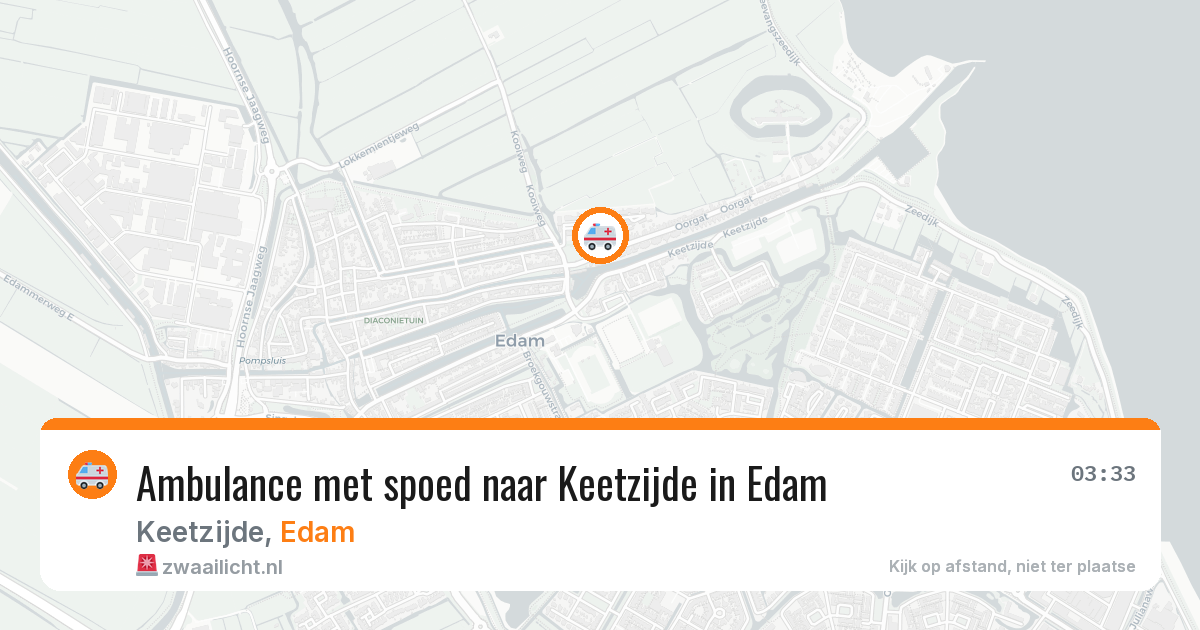 Ambulance met spoed naar Keetzijde in Edam — 20 apr 2026
