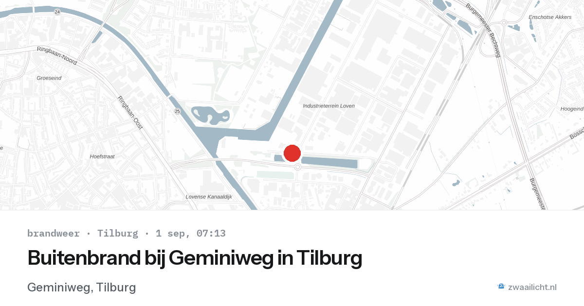 Buitenbrand bij Geminiweg in Tilburg — 1 sep 2026
