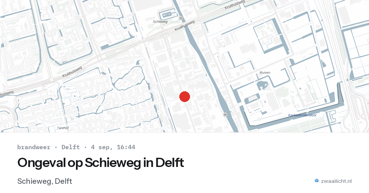 Ongeval op Schieweg in Delft — 4 sep 2026