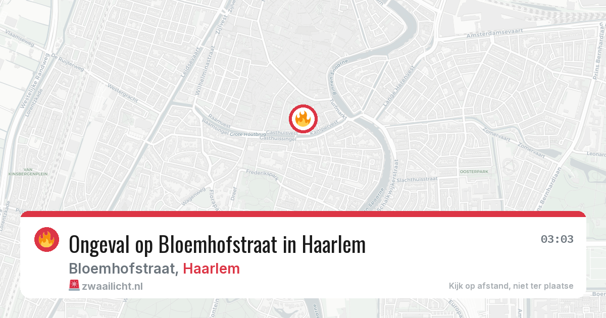 Ongeval op Bloemhofstraat in Haarlem — 7 aug 2026