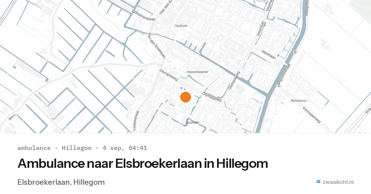 Ambulance naar Elsbroekerlaan in Hillegom — 4 sep 2026