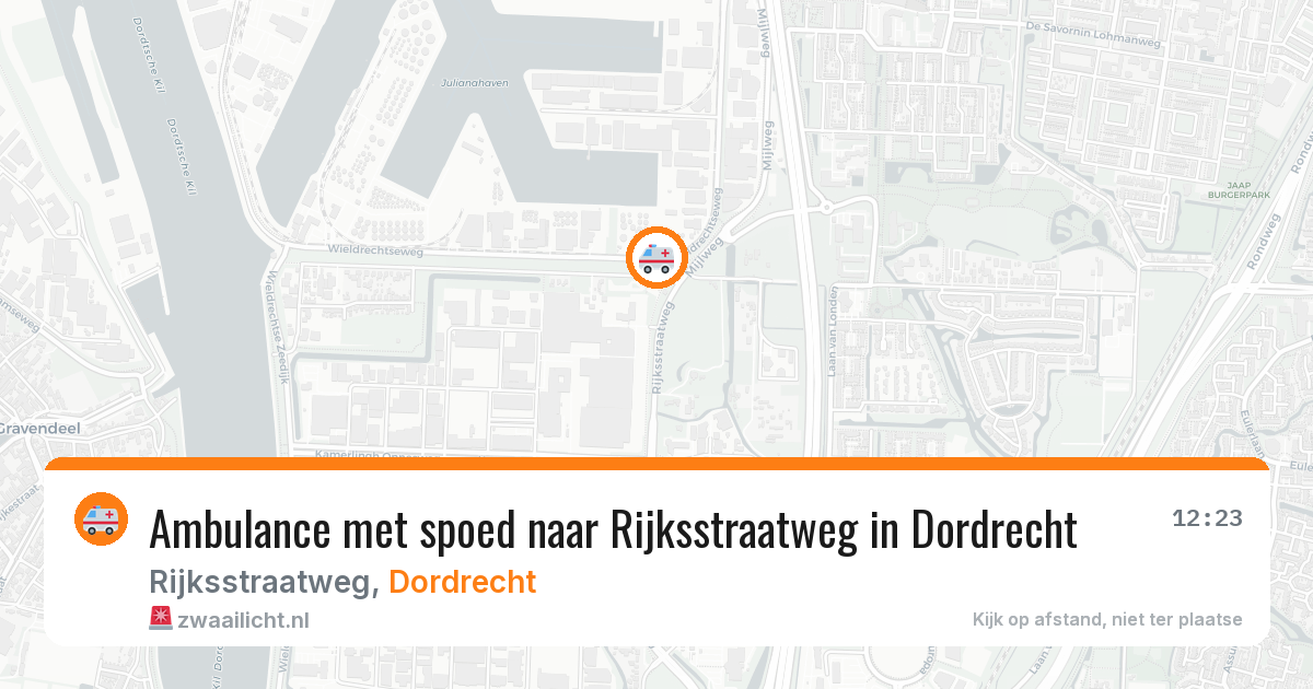 Ambulance met spoed naar Rijksstraatweg in Dordrecht — 12 feb 2026