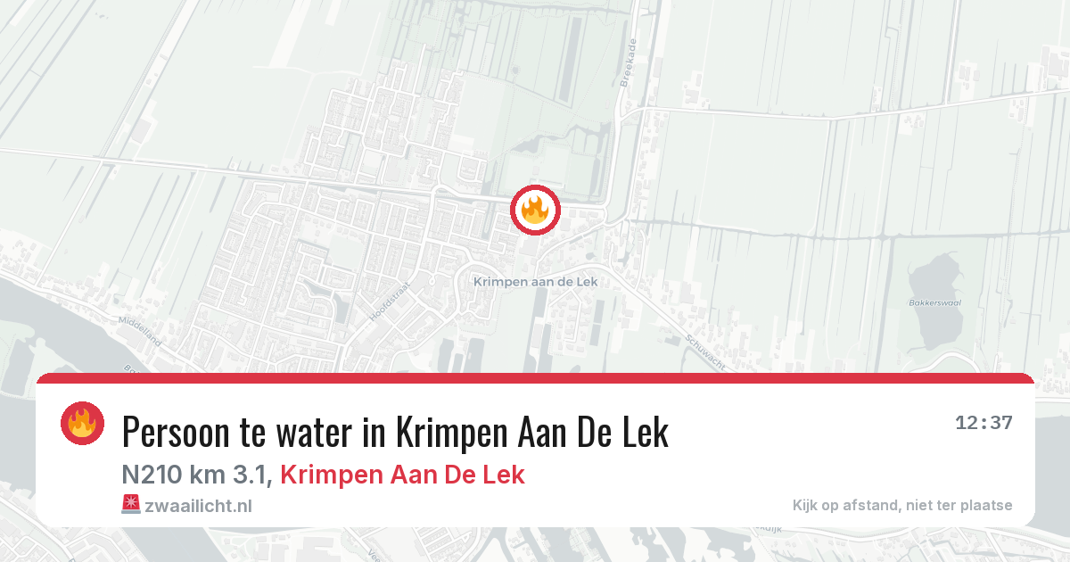 Persoon te water in Krimpen Aan De Lek — 1 jun 2026
