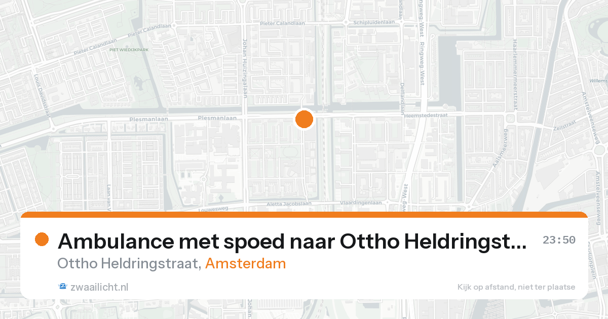 Ambulance met spoed naar Ottho Heldringstraat in Amsterdam — 24 aug 2026