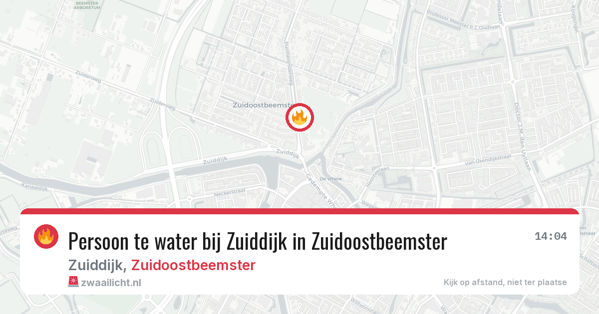 Persoon te water bij Zuiddijk in Zuidoostbeemster — 10 mrt 2026