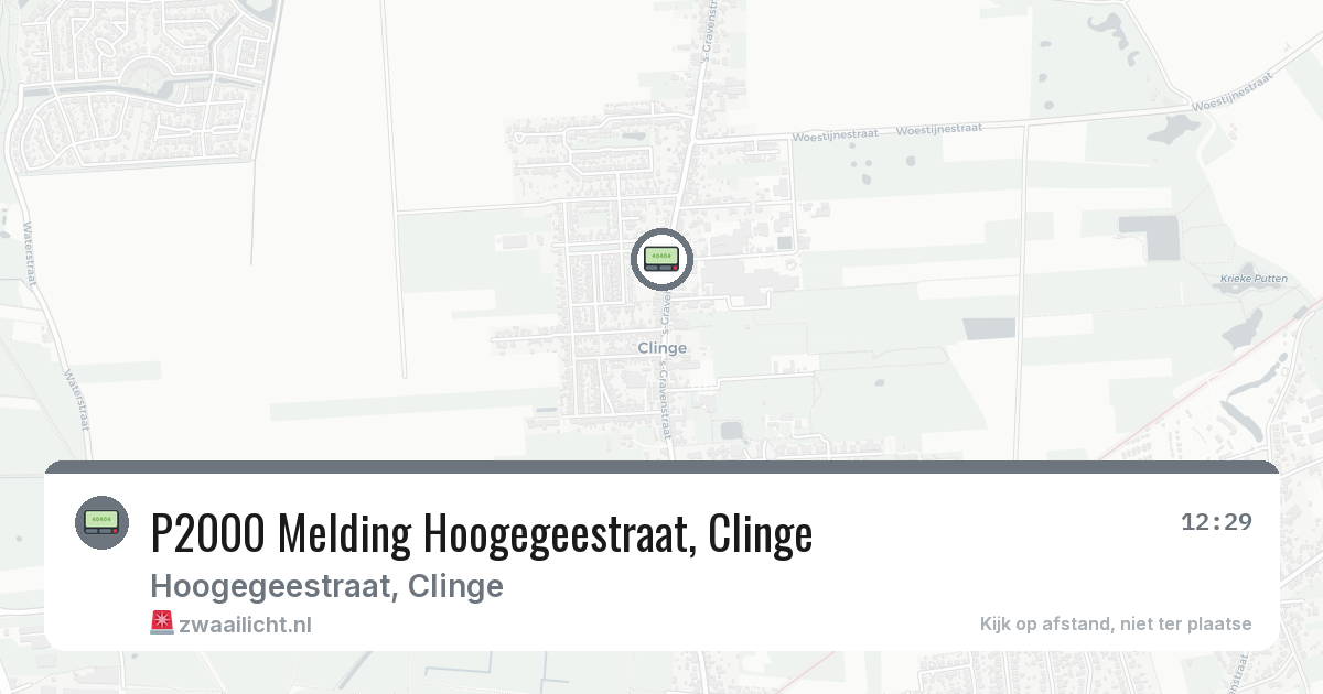 P2000 Melding Hoogegeestraat, Clinge — 31 jul 2026