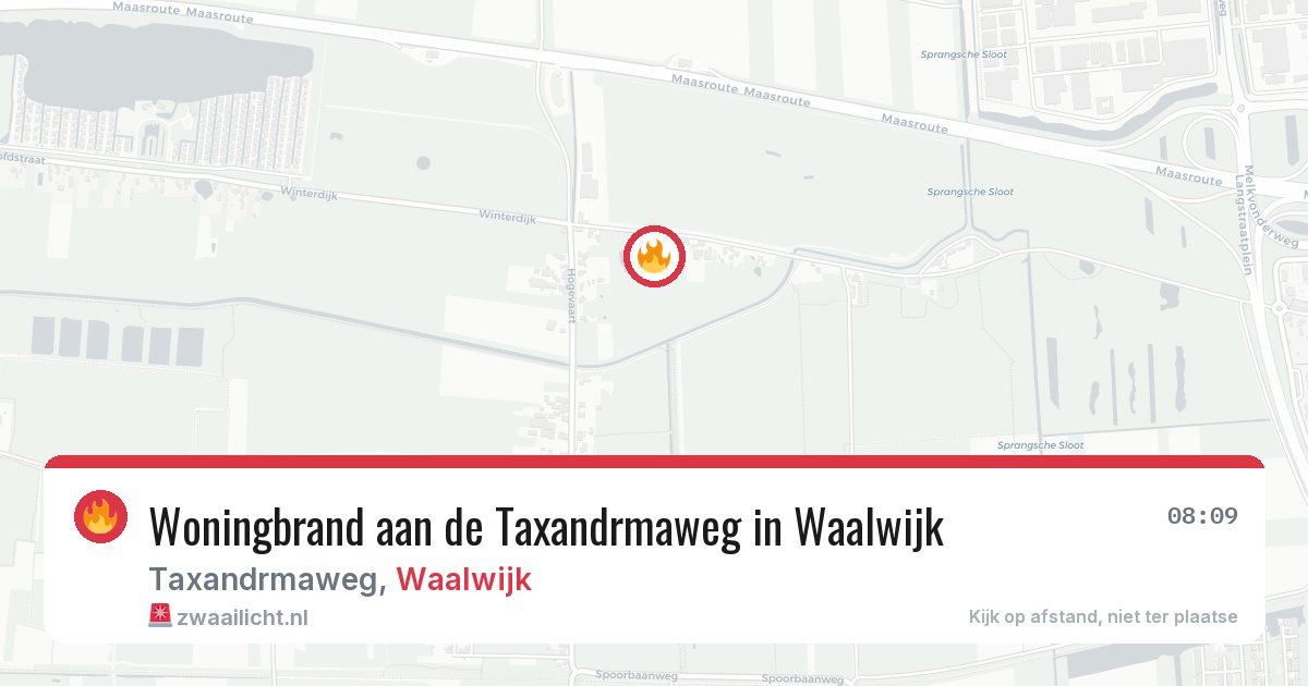 Woningbrand aan de Taxandrmaweg in Waalwijk — 6 jun 2026