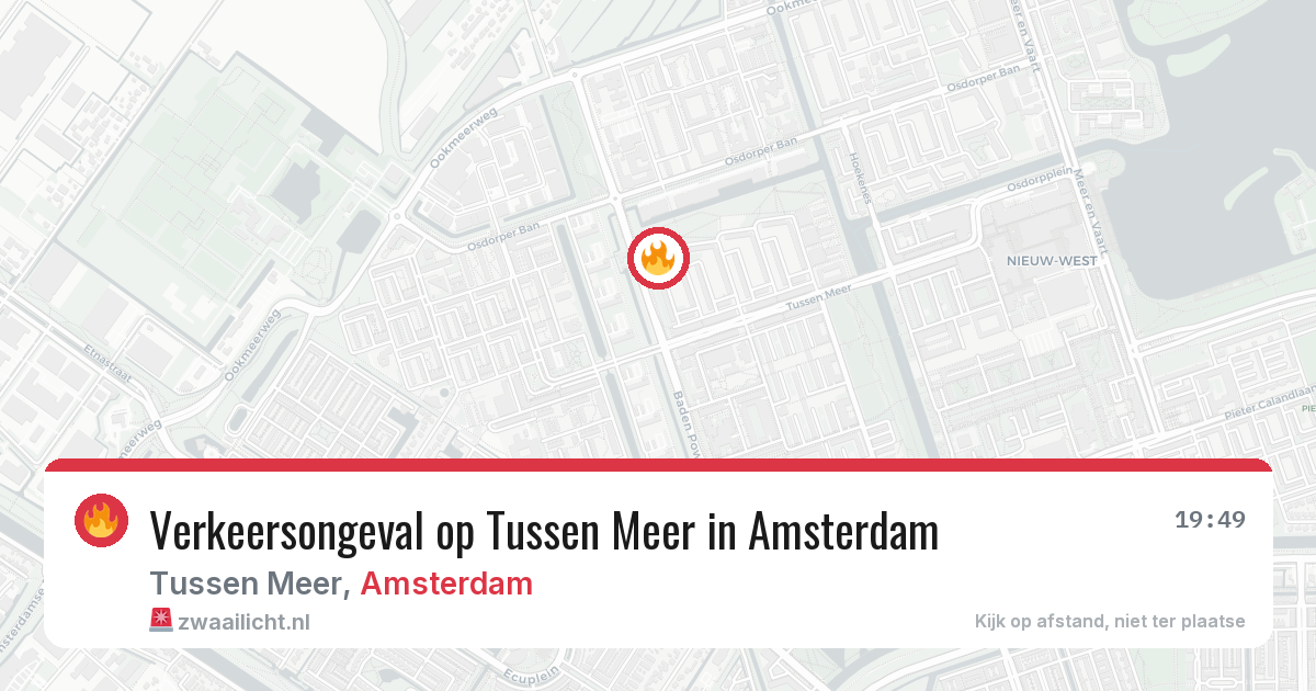 Verkeersongeval op Tussen Meer in Amsterdam — 26 jun 2026