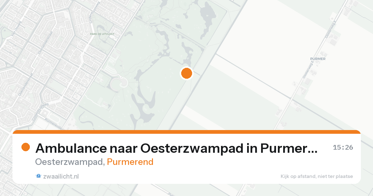Ambulance naar Oesterzwampad in Purmerend — 16 aug 2026